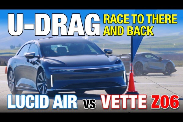 U-DRAG RACE: Vette Z06 vs. Lucid Air!
