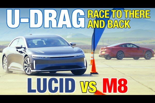 U-DRAG RACE: Lucid Air vs. BMW M8 Competition | Quarter Mile, Rolling Start, Handling & More!