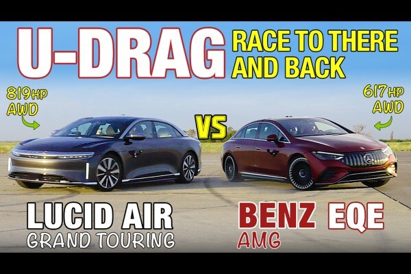U-DRAG RACE: Mercedes-AMG EQE vs. Lucid Air Grand Touring | Quarter Mile, Handling & More!