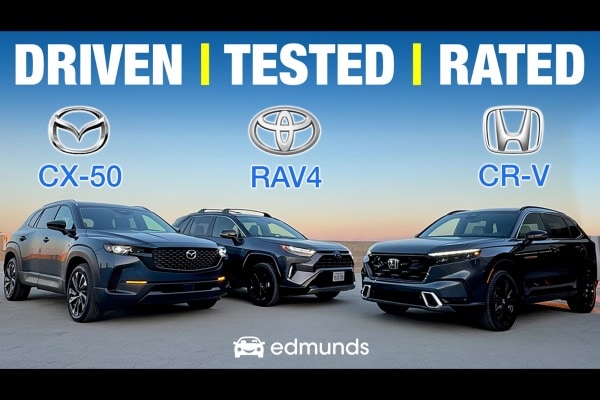 Honda CR-V Hybrid vs. Toyota RAV4 Hybrid vs. Mazda CX-50 Hybrid | Small Hybrid SUV Comparison Test