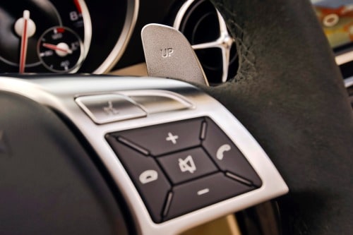 2014 Mercedes-Benz SLK-Class SLK55 AMG Convertible Steering Wheel Detail