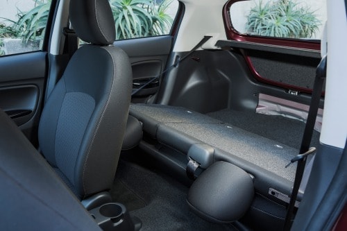 2018 Mitsubishi Mirage GT 4dr Hatchback Rear Seats Down Shown