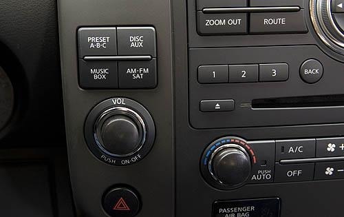 2011 Nissan Pathfinder LE V8 Center Console Detail Shown