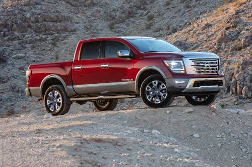Titan Platinum Reserve Crew Cab Pickup Exterior Shown
