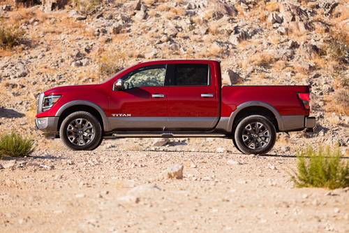 Nissan Titan Platinum Reserve Crew Cab Pickup Profile Shown