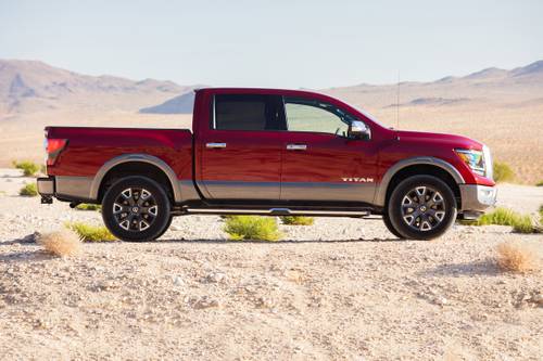 Nissan Titan Platinum Reserve Crew Cab Pickup Profile Shown
