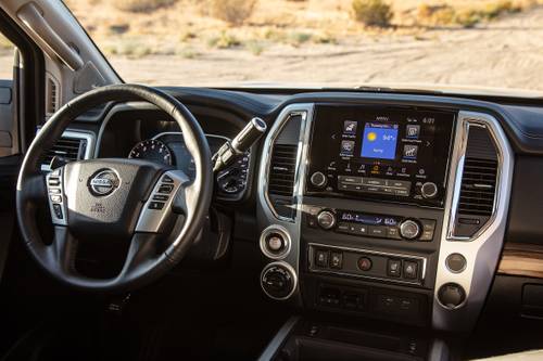 2021 Nissan Titan SL Crew Cab Pickup Steering Wheel Detail