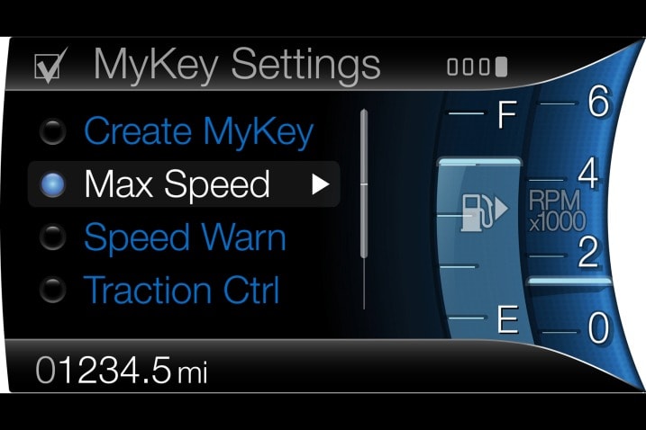 Ford's MyKey allows parents to program a key that limits the vehicle's top speed.