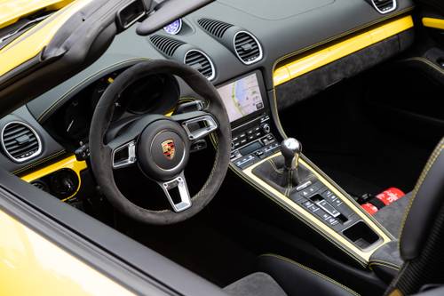 2020 Porsche 718 Boxster Spyder Convertible Steering Wheel Detail