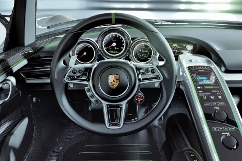2015 Porsche 918 Spyder Convertible Steering Wheel Detail