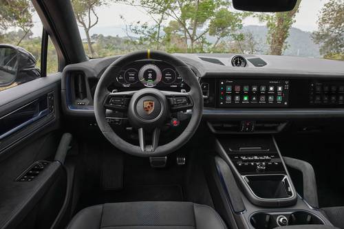 2025 Porsche Cayenne Coupe Turbo E-Hybrid 4dr SUV Steering Wheel Detail
