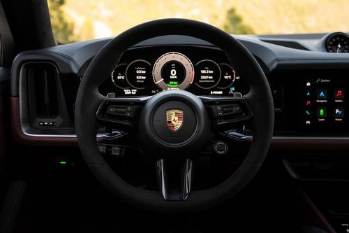 2025 Porsche Cayenne Coupe Turbo E-Hybrid 4dr SUV Steering Wheel Detail