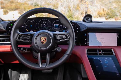 2020 Porsche Taycan 4S Sedan Steering Wheel Detail