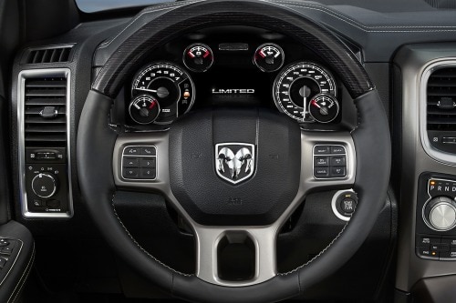 2016 Ram 1500 Limited Crew Cab Pickup Steering Wheel Detail