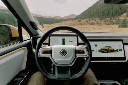 2024 Rivian R1T Adventure Crew Cab Pickup Steering Wheel Detail