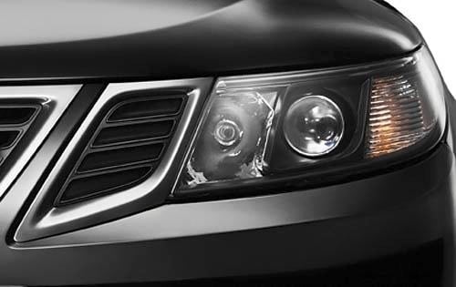 2008 Saab 9-3 Turbo X SportCombi Headlamp Detail