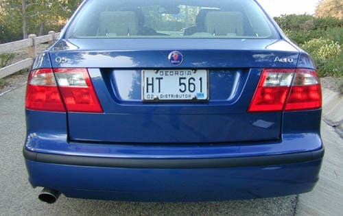 2002 Saab 9-5 Aero Rear Detail Shown