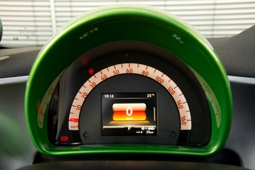 2017 smart fortwo electric drive prime Convertible Gauge Cluster. European Model Shown.