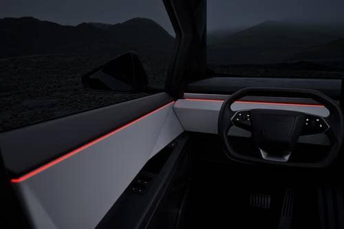 2025 Tesla Cybertruck Cyberbeast Steering Wheel Detail