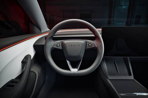 2025 Tesla Model 3 Performance Sedan Steering Wheel Detail
