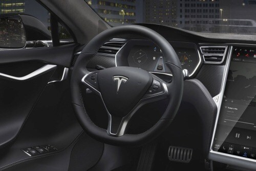 2017 Tesla Model S 90D Sedan Steering Wheel Detail