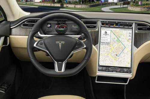 Tesla Model S P100D Sedan Steering Wheel Detail