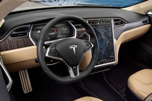 Tesla Model S P100D Sedan Steering Wheel Detail