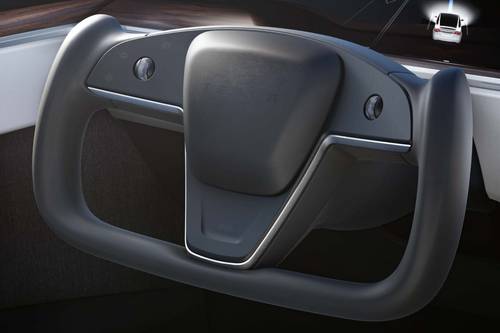 2025 Tesla Model X Plaid 4dr SUV Steering Wheel Detail