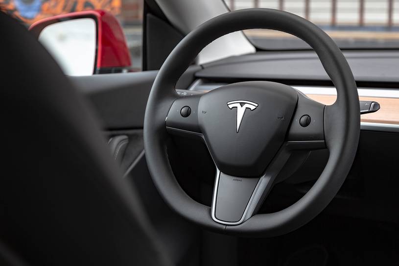 Tesla Model Y Performance 4dr SUV Steering Wheel Detail