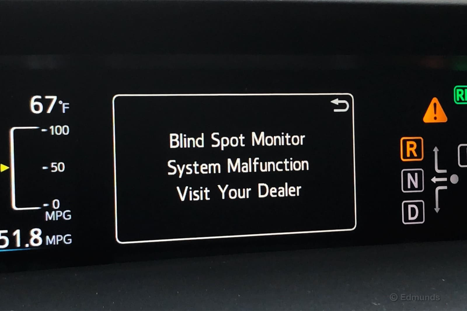 2016 Prius Blind Spot Monitor 